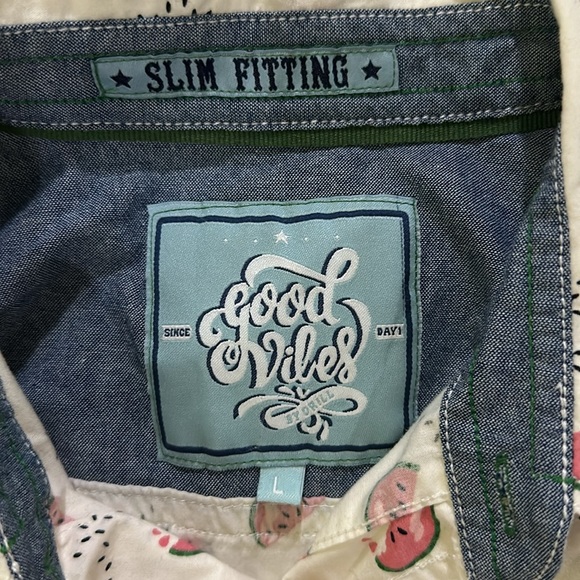 Good Vibes By Drill Slim Fit watermelon Shirt size large - Picture 4 of 5